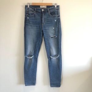 Garage Blue Distressed Hi Rise Jeans Sz 11